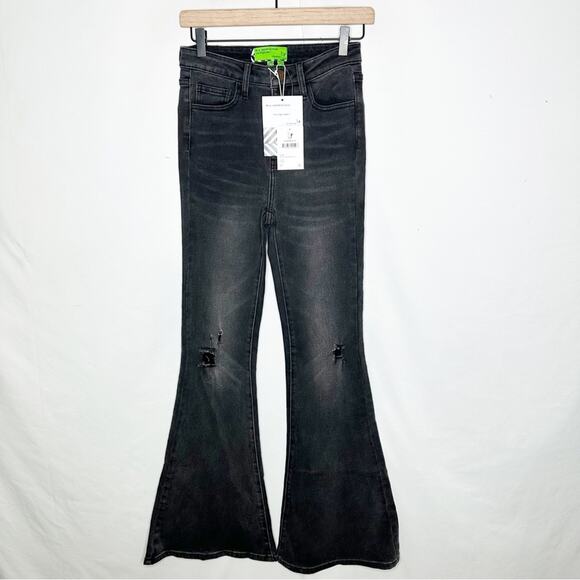 Free People Denim - SANDRINE ROSE Super Flare Wide Leg Jeans Black NWT in Size 26